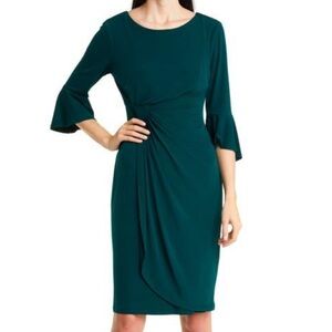 Macy’s, CONNECTED GREEN LONG SLEEVE DRESS, size 14